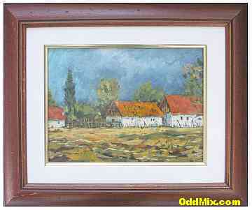 The Village Proper Painting by T Beregszaszi Hungarian Artist [10 KB]