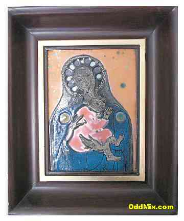 Madonna by Gabor Somogyi Hungarian Master Fire-Enamel Religious Artwork [14 KB]