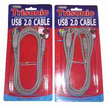 Cable USB 2.0 Shielded Molded Computer A B Male Plug 480 Mbps TS-U06AM/BM [11 KB]