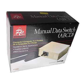 Data Switch ABCD T 25 Pin Assembly PC Accessories P17015 Manual Parallel Serial [11 KB]