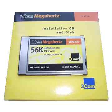 Modem PCMCIA PC Card 56K 3COM Megahertz 3CXM356 WinModem XJACK Connector [9 KB]