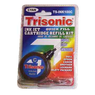 Ink Refill Kit Inkjet Cyan Trisonic TS-INK100C Hypodermic Injection Needle 3 In 14 G [12 KB]