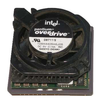 Pentium Overdrive Replacement CPU with Sanyo Denki Fan and Heat Sink Top [15 KB]