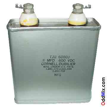 Capacitor 8 uF 1,000 VDC Condenser Transmitting Cornell-Dubilier Military Grade [7 KB]