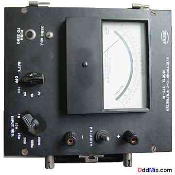 Electronic DC Voltmeter MCM Model 372-M 1-200 MOhm Input Impedance Mirror Scale [10 KB]