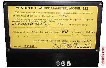 Weston Instruments Model 622 DC Precision Microammeter Meter 200 uA FS Mirror Scale Table in Cover [10 KB]