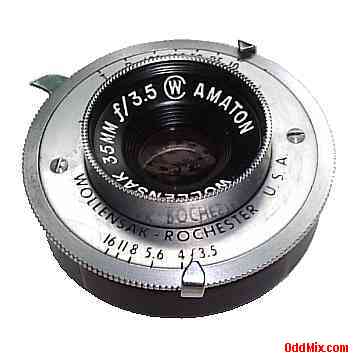 Lens Assembly Photographic Camera 35MM F3.5 Coated Optics Wollensak Amaton Alphax [13 KB]