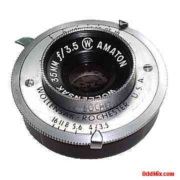 Lens Assembly Photographic Camera 35MM F3.5 Coated Optics Wollensak Amaton Alphax [13 KB]