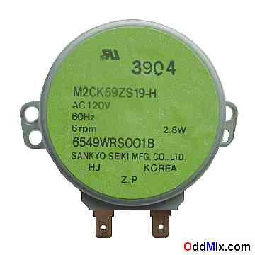 M2CK59ZS19-H Motor AC Sankyo Seiki Synchronous 120V 60 Hz 6 RPM Microwave Tray [8 KB]