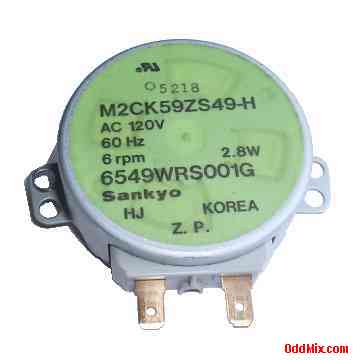 Sankyo M2CK59ZS49-H Synchronous Motor AC 120V 60 Hz 6 RPM 2.8 W Microwave Tray [7 KB]