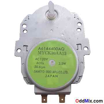 Synchronous Electric Motor AC Sankyo Seiki MCYK30AA13 120VAC 30.6 RPM Microwave [7 KB]