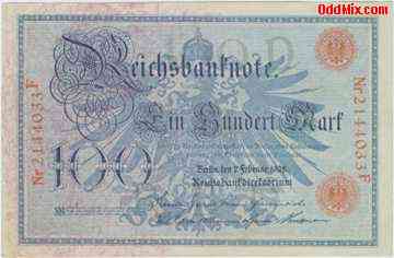 Banknote Weimar Republic 100 Mark German Reichsbank 1905 Note Crisp New Front [12 KByte]