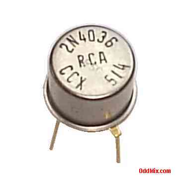 2N4036 RCA Silicon P-N-P 7 Watt Planar Transistor Metal MIL TO-5 TO-31 Package [6 KB]