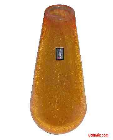 Vase Crystal Glass Orange Color Karcag Hungarian Classic Collectible Old World Artifact [7 KB]