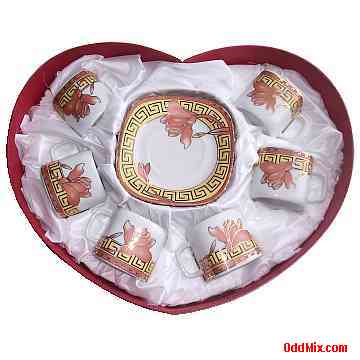 Espresso Coffee 12 Piece Cup Saucer Set Fine Porcelain Classic Collectible Chinaware [13 KB]