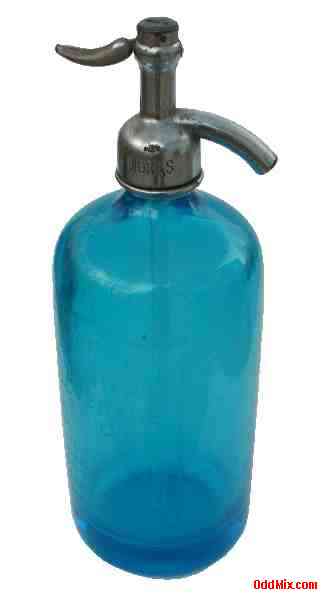 Seltzer Soda Dispenser Blue Glass Bottle Rare Classic Collectible Czechoslovakia [7 KB]