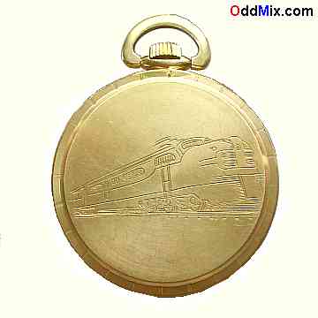 Arnox Railroad Pocket Watch Gold Mechanical Back [10 KB]