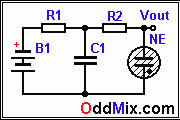 Figure 2 Neon tube relaxation oscillator circuit [2 KB]