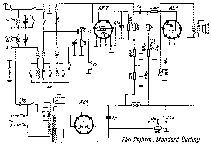 EKA ABC Super Five Tube Radio 1936 Vintage Restoration Schematic Data [13 KB]