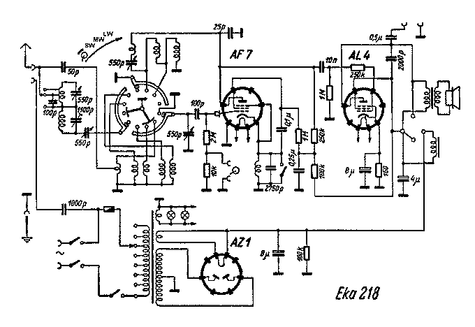 EKA 218 Three Tube Audion Radio 1938 Vintage Restoration Data Schematic Page 2 [12 KB]