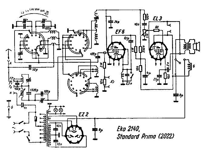 EKA 2140 Three Tube Audion Radio 1940 Vintage Restoration Data Schematic Page 2 [15 KB]