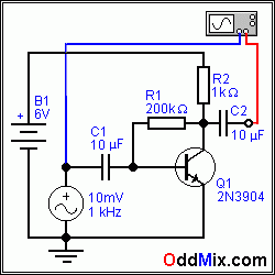 Figure 1. Self Biased Transistor Audio Amplifier [3 KB]