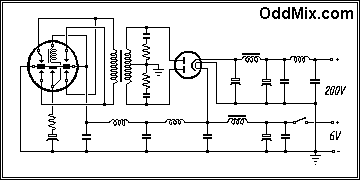 Figure 2. Vibrator circuit for B+ DC power supply [4 KB]