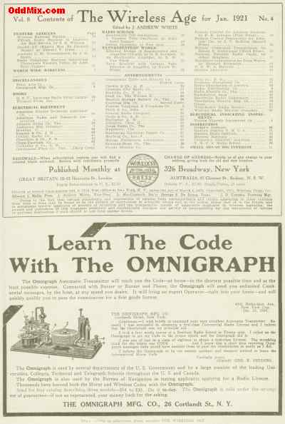 The Wireless Age Page 2, January 1921 [24 Kbyte]