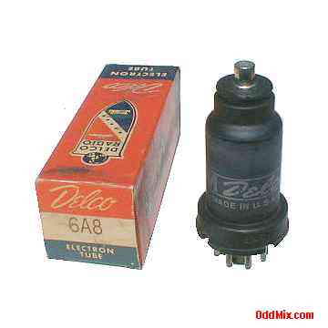 6A8 Pentagrid Converter RF Oscillator Amplifier Delco Metal Electron Vacuum Tube [8 KB]