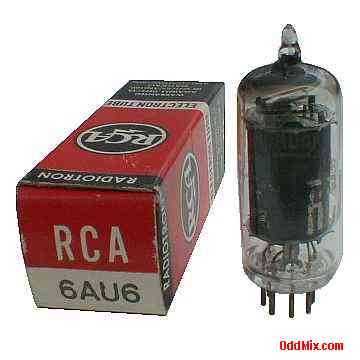 6AU6 Sharp Cutoff Pentode Amplifier Miniature RCA Radiotron Electron Vacuum Tube [11 KB]