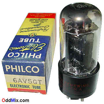 6AV5GT Beam Power 10W Class A Amplifier Miniature Philco Electron Vacuum Tube [18 KB]