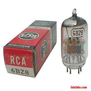 6BZ8 Medium-Mu Twin Triode Oscillator Amplifier RCA Radiotron Electron Vacuum Tube [10 KB]