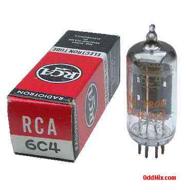 6C4 Power Triode RF Class A Amplifier Miniature RCA Radiotron Electron Vacuum Tube [10 KB]