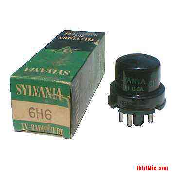 6H6 Twin Diode Detector Rectifier Metal Sylvania Electronic Vacuum Tube [9 KB]