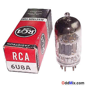 6U8A Medium-Mu Triode, Sharp-Cutoff Pentode VHF FM RCA Radiotron Electronic Tube [9 KB]
